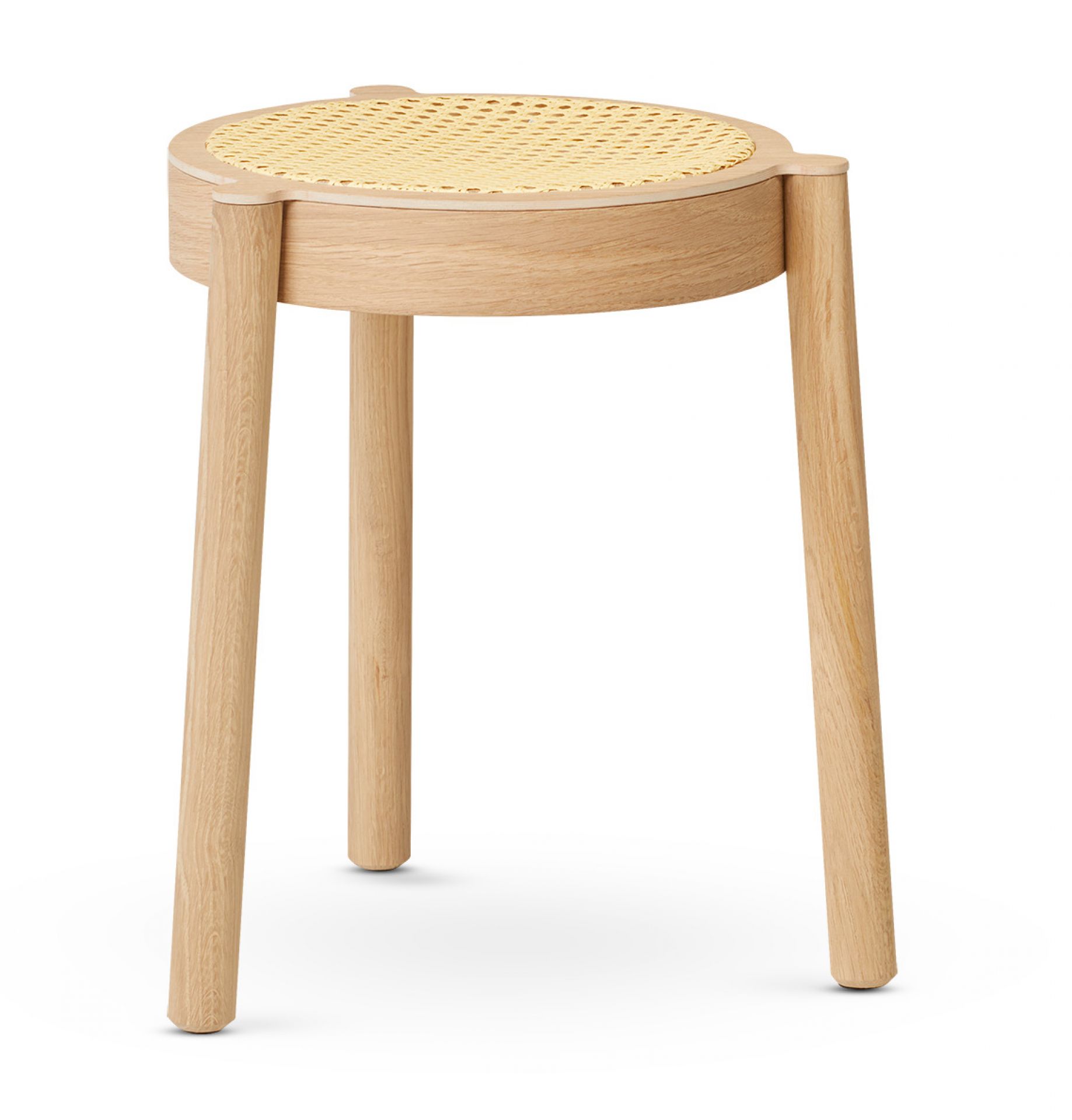 Pal Hocker aus Eiche mit Netzgewebe von Northern, ein moderner, stapelbarer Sitzhocker.